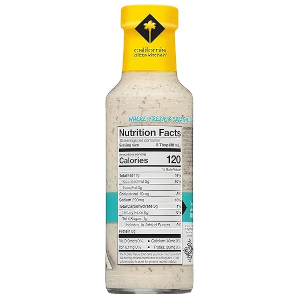 CALIFORNIA PIZZA KITCHEN RANCH DRESSING – CREAMY RANCH DRESSING, RESTAURANT-LIKE RANCH DIP, FRESH AND CREATIVE FLAVORS COLLIDE, RANCH SALAD DRESSINGS AND SAUCES – 12 FL OZ