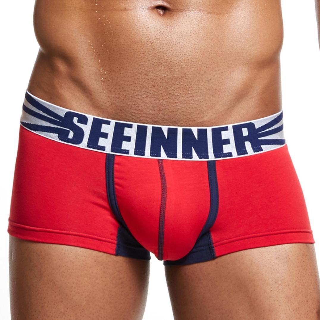 Mens Briefs, Hmeng Men's Sexy Cotton Underwear Shorts Men Plain Boxers Underpants Soft Breathable Briefs