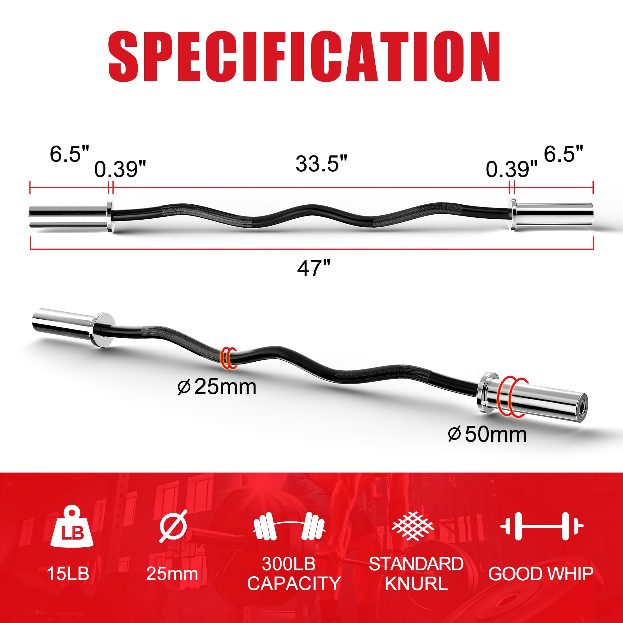 Mua Olympic Barbell Curl Bar EZ Bar Strength Training Bar Threaded