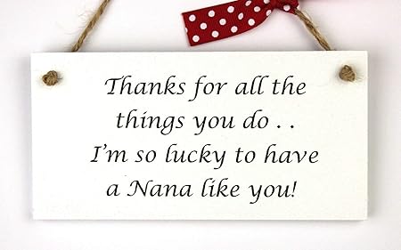Amazon De Lilylotties Lovely Handgefertigt Plaque Vielen Dank Nana Geschenk