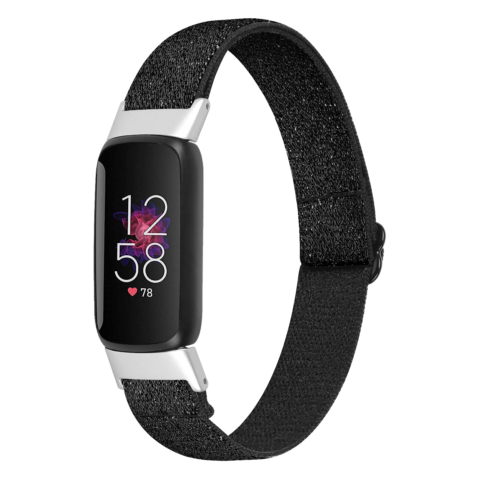 Chofit Strap Compatible with Fitbit Luxe Straps, Adjustable Soft Sport Nylon Canvas Woven Elastic Arm Bands Replacement Wristband for Luxe Activity Tracker (Black)
