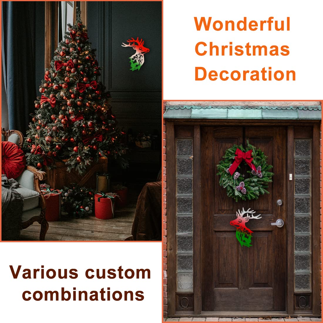 Deer Wall Hanging Resin Silicone Mold, Deer Antlers Epoxy Casting Mold for Wall Decor, DIY Christmas Elk Door Art Home Party Unique Decoration