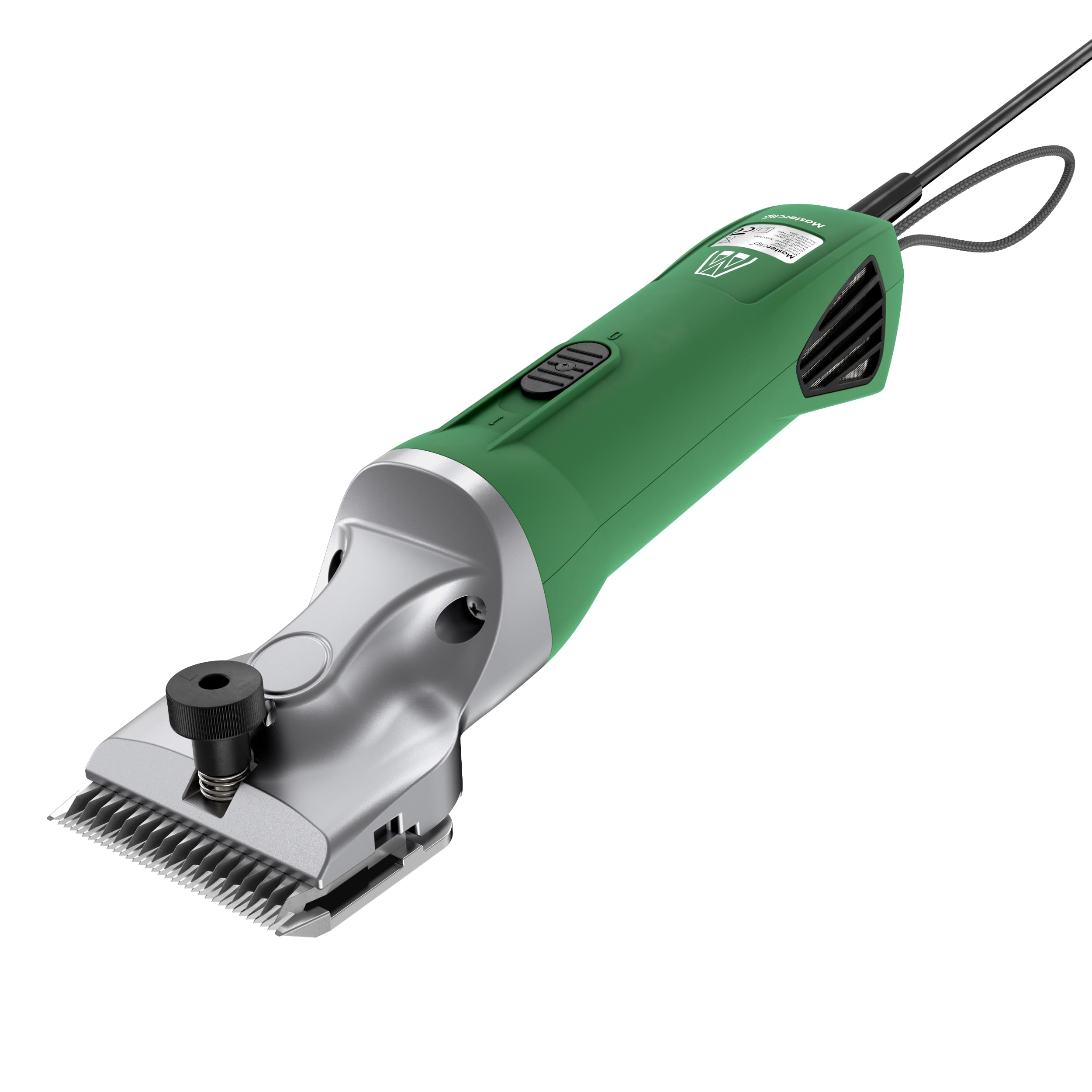 Masterclip Hunter Horse Clipper - Mains Powered Heavy Duty Horse Clippers Fitted with A2 Fine Cut Blades - Suitable for All Coat Types [Green]