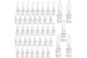 Dazzle Bright 120 Pcs Replacement Christmas Mini Light Bulbs, Warm White Incandescent String Light Bulbs with White Base, 2.5 V Bulbs for Indoor Outdoor Xmas Tree Decor, 170 mA, 0.42 Watt