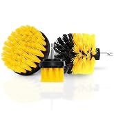 3 Pcs Drill Brush Scrubber Set, Multi-Surface, Nylon 2/3.5/4 in Heads | Drill Scrubber Brush Kit, 1/4 In Hex Shaft; for Bathroom Tile, Car Wheels, Garage Floors, Grout, Carpet, Mats &amp; Pool Steps