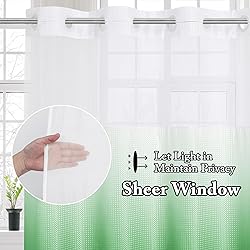 Gibelle No Hook Waffle Weave Shower Curtain with
