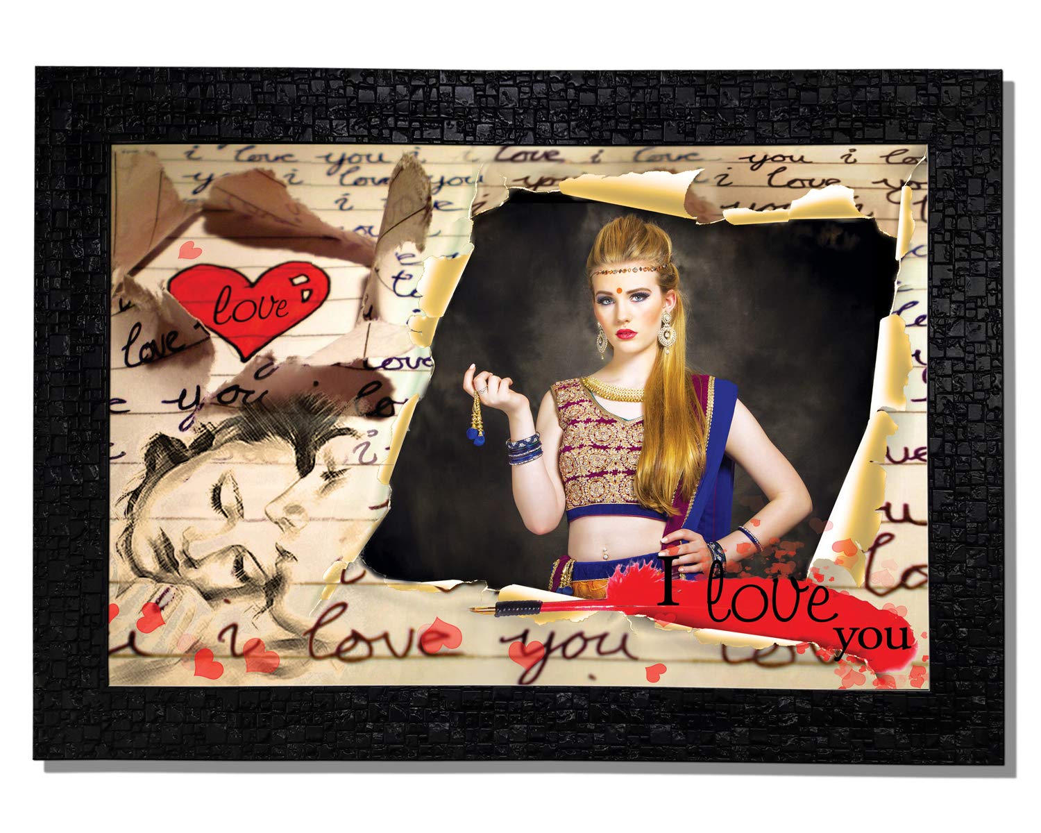 Buy RCH Creation Personalized Love Wooden Photo Frame with Print Your Own Photo & Framed (Size