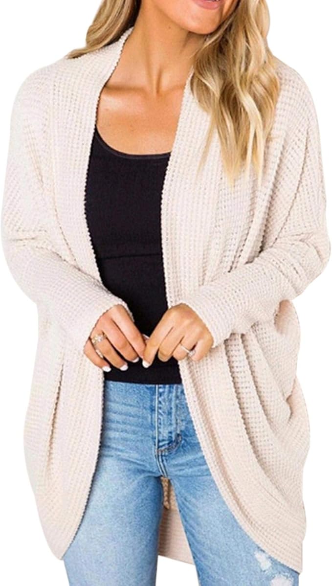 Damen Strickjacke Grobstrick Mit Zopfmuster - Langer Cardigan Für Herbst & Winter