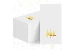 Horaldaily 100 Christmas Disposable Paper Decorative Guest Napkins, Gold Foil Christmas Trees Hand Towel for Party Lunch Dinner Kitchen Bathroom