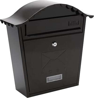 Burg-Wächter MB01BK Black Classic Wall Mounted Mailbox 36x37x13cm