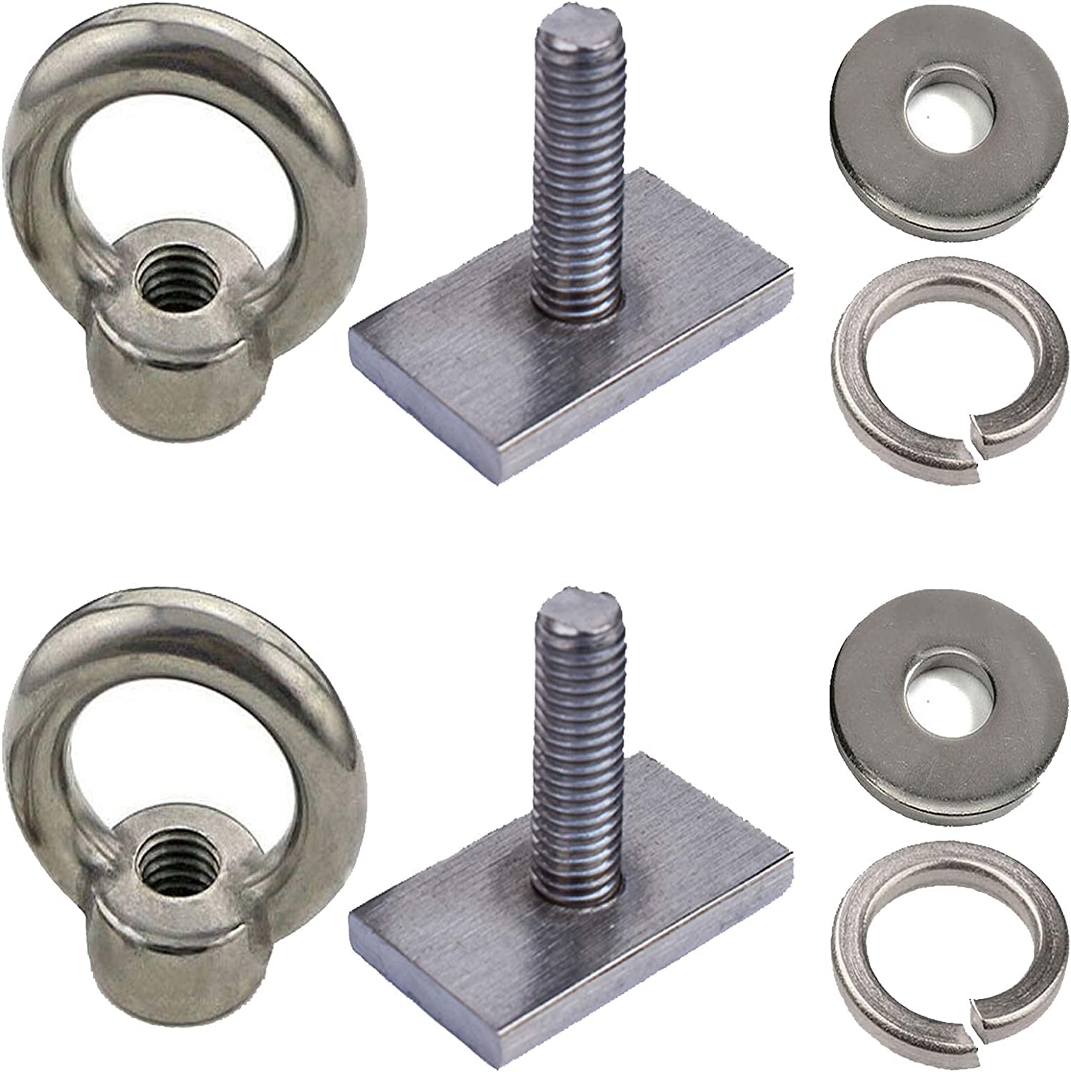 2 Pack Heavy Duty Eye Bolt Ring bolts fixing loops and attachments - Stainless Steel - M8 Eye Nuts,roof bar slot Track Mount Tie Down Eyelet to Hold Your Bungee Cord or Ropes Anchoring