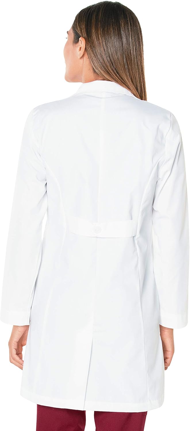 Landau Women's 3-Pocket, Classic Relaxed Fit Notch Collar Medical Lab Coat 3155: Clothing