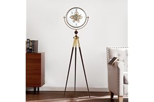 HEBOIX Modern Grandfather Clock,Large Moving Gear Clock,Decorative Silent Clock Battery Operated,Floor Clock with Stand for Living Room/Kitchen/Bedroom/Office/Dinning Room Decor