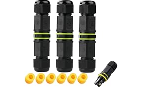 IP68 Waterproof Junction Box Outdoor 2way 3Pin (AC450v,17.5A) M18 Wire Range(5-10mm) Electrical Cable Connector,Suitable for 