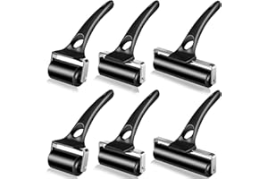 Frienda 6 Pcs 2 Inches, 3.2 Inch, 4.7 Inches Rubber Roller Black Rubber Brayer Ink Roller for Gluing Printing Inking Block Paper Crafting Press Printmaking Wallpaper Stamping Scrapbooks