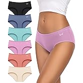 TANSTC Womens Underwear Low Rise Cotton Hipster Panties Soft Stretch Briefs Breathable Ladies Underpants 6 Pack