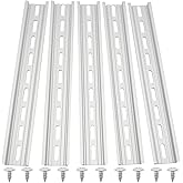 5 Pcs 12 Inch Aluminum DIN Rails, Top Hat Slotted DIN Rail, 35 mm Width x 7.5 mm Height x 12 Inch Length, with 10 Pcs MXU-DIN