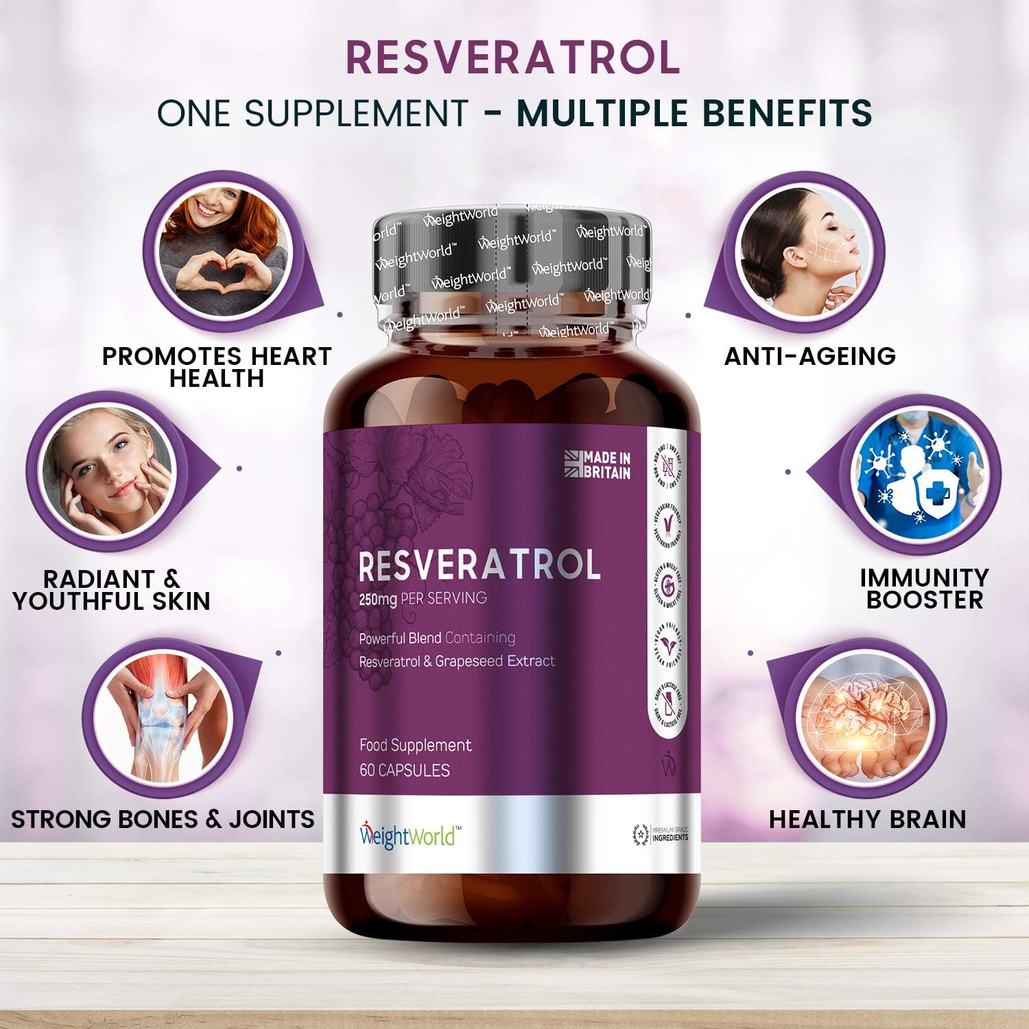 Trans Resveratrol with Quercetin, 120 Capsules, 4 Months Supply, Resveratrol Supplements, 1 Capsule a Day - Image 3