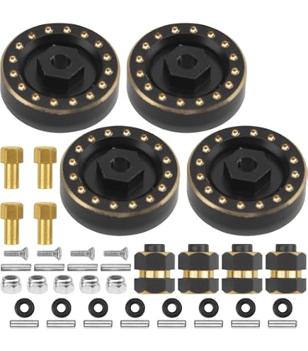 AXSPEED Brass Wheel Hex Adapter Balance Weights For RC Axial SCX24 90081 – Black, 29g