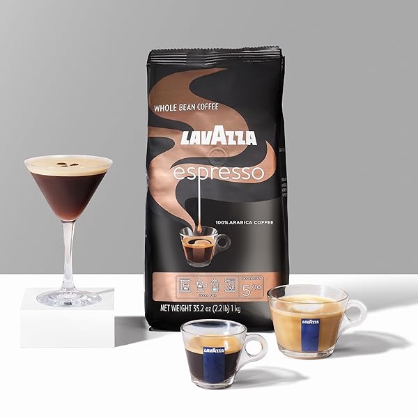 LAVAZZA ESPRESSO WHOLE BEAN COFFEE, MEDIUM ROAST, 100% ARABICA, 2.2 LB BAG