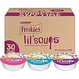 Purina Friskies Grain Free Wet Cat Food Lickable Cat Treats Variety Pack, Lil' Soups With Salmon, Tuna or Shrimp - (Pack of 3