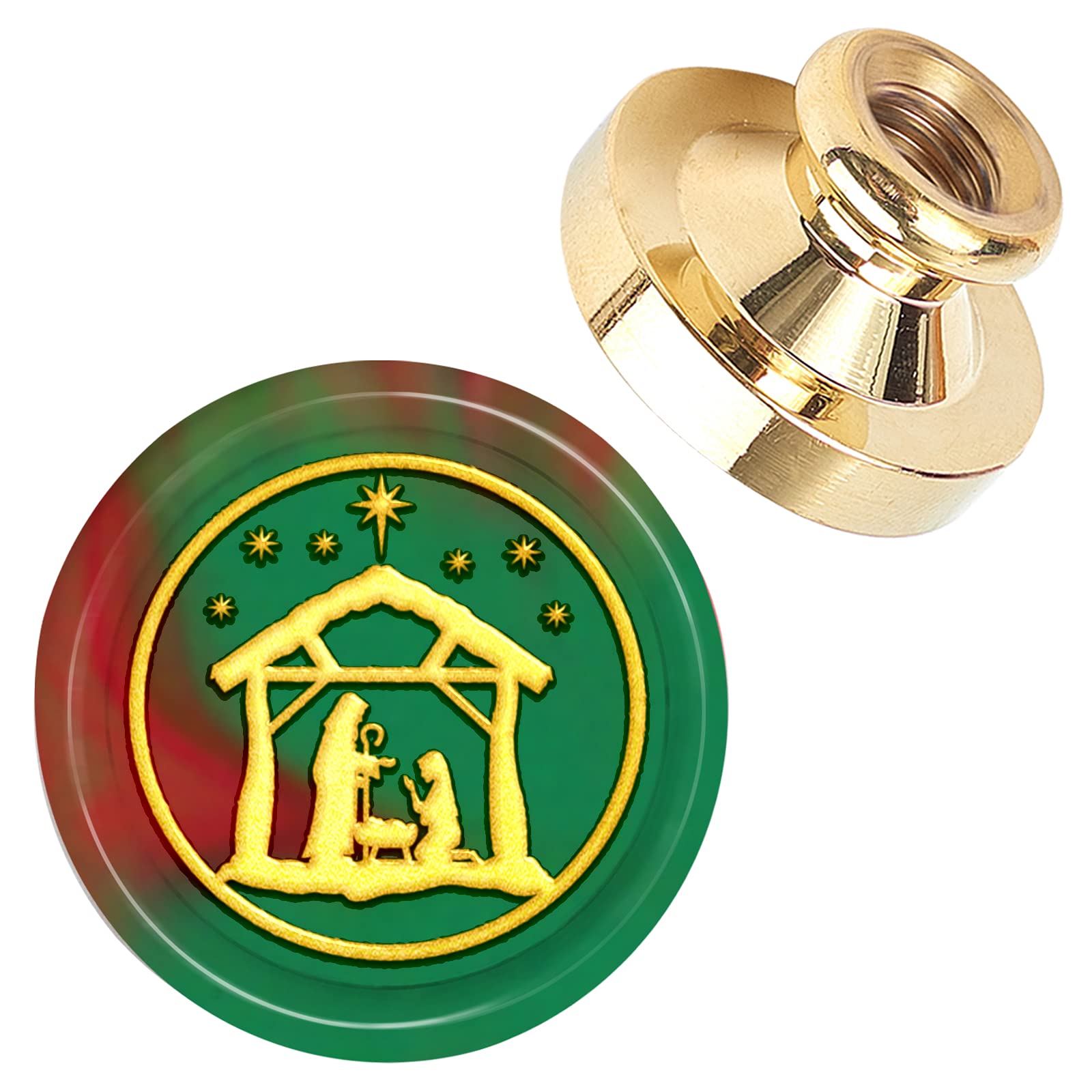 CRASPIRE Christmas Jesus Wax Seal Stamp Head Only No Handle Easter Sealing Replacement Vintage Removable Brass 25mm for Xmas Party Wedding Invitations Envelopes Gift Wrap