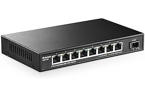MokerLink 8 Port 2.5G Ethernet Switch with 10G SFP, 8 x 2.5G Base-T Ports Compatible with 10/100/1000Mbps, Metal Unmanaged Fa