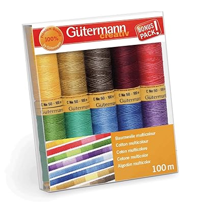 Gutermann Natural Cotton Assorted Thread Set - 10 x100M