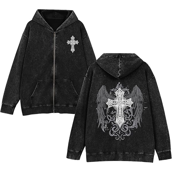 SHENHE Men's Zip Up Graphic Hoodie Long Sleeve Drawstring Thermal