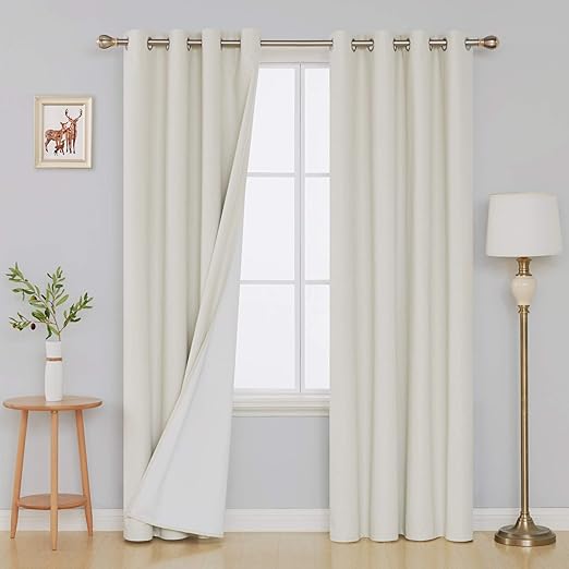 Amazon Com Deconovo Cream Blackout Grommet Window Curtains With