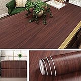Livelynine 15.8x197 Inch Walnut Wood Contact Paper