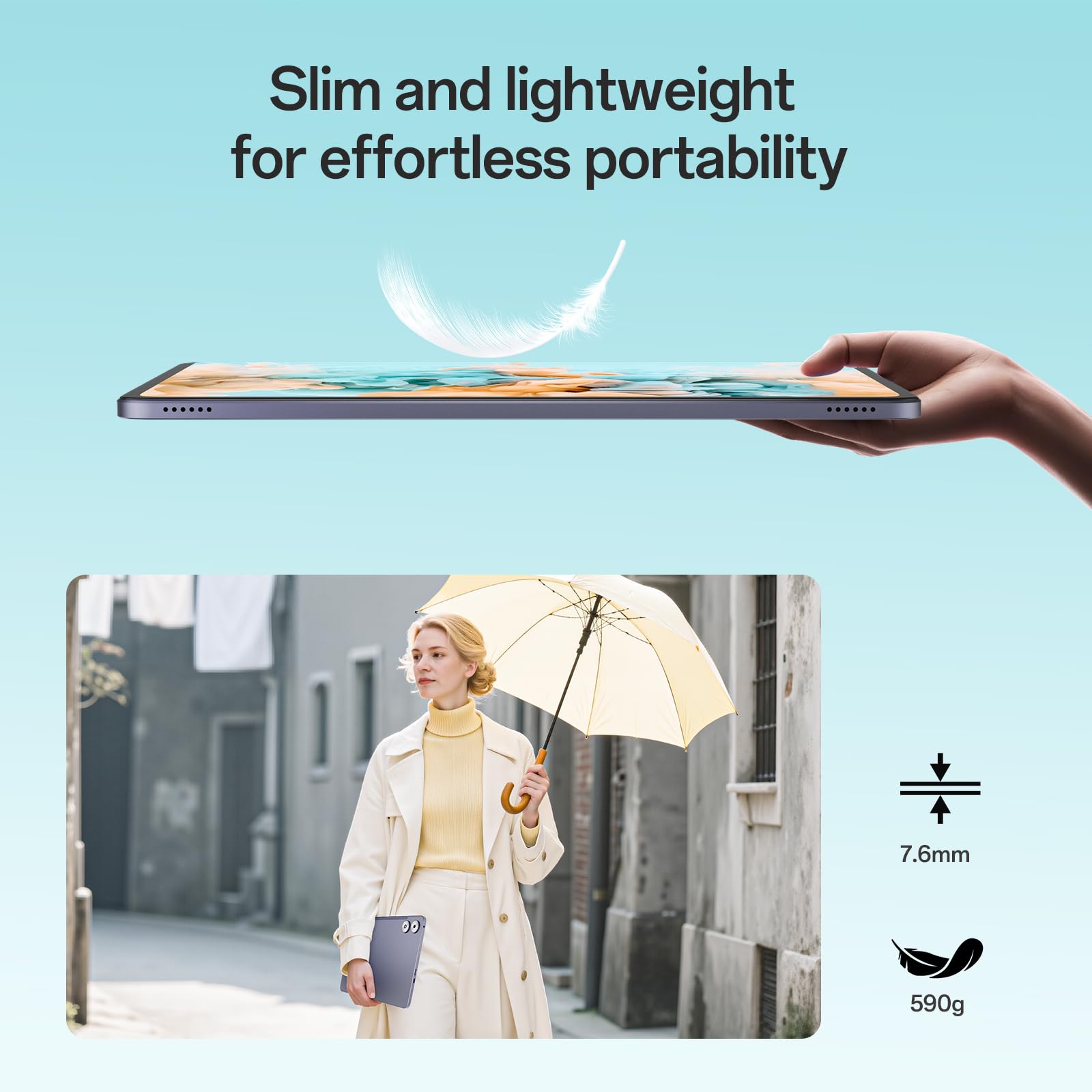 Android Tablet 12 Inch with 24GB RAM 128GB ROM, Octa-Core Processor, 2000 * 1200 FHD IPS Touch Screen, 5MP+13MP Dual Camera, 8000mAh Battery, 2K Android 15 Tablet, 2.4G/5G WiFi, Bluetooth 5.0, Type-C