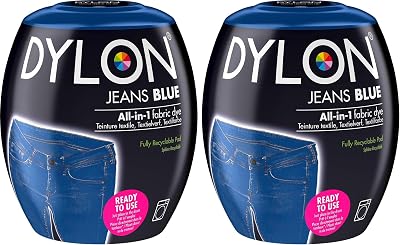 Dylon Washing Machine Fabric Dye Pod Jeans Blue 350g Pack of 2