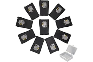 BENTMAX Walkie Talkie Battery Pack Replacement with Case for Baofeng BF-888S, Arcshell AR-5, Pxton PX-888S Walkie Talkies - Rechargeable 1500 mAh Li-ion Batteries (10 Pack)