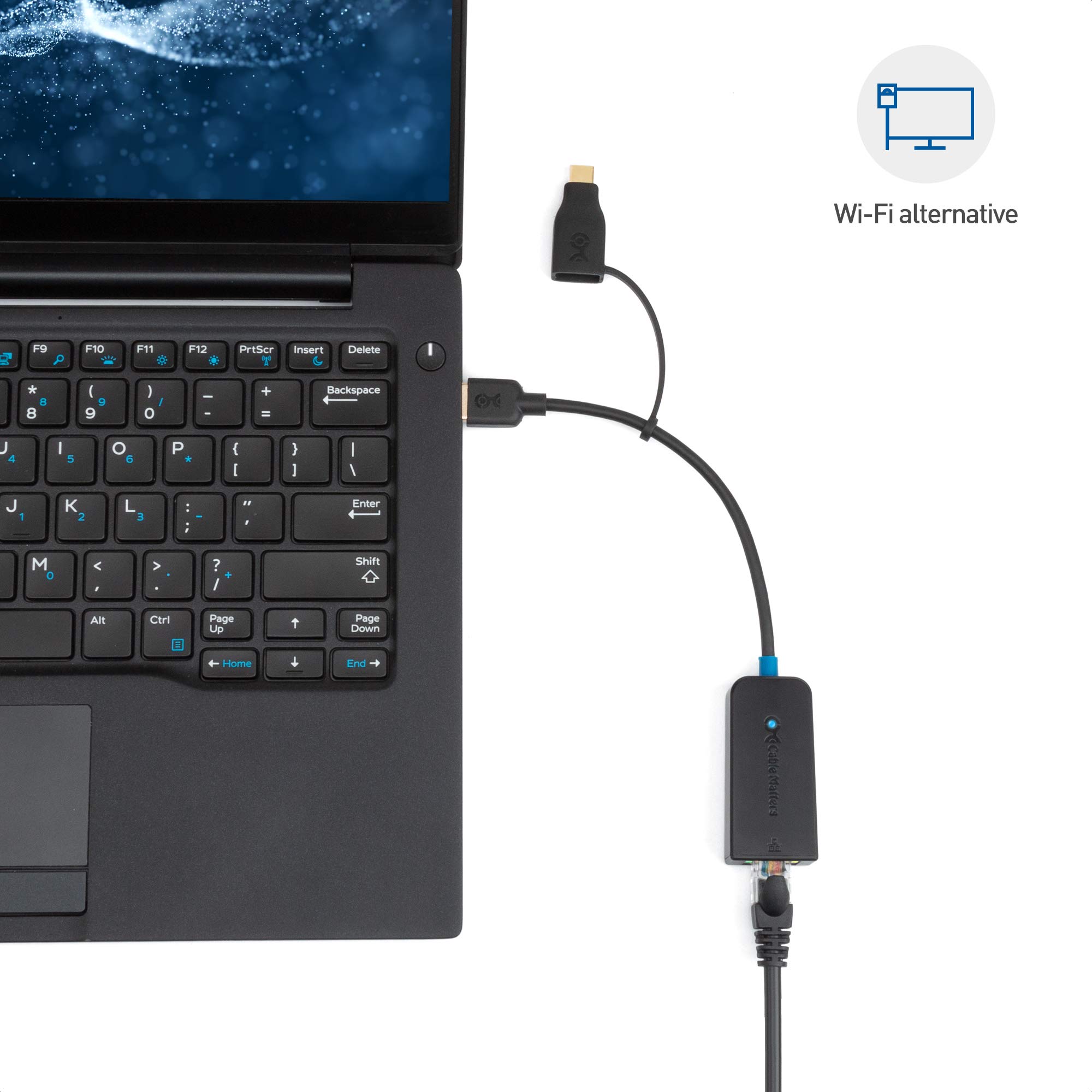 Cable Matters USB C to 2.5 Gigabit Ethernet Adapter, USB to 2.5 Gb Ethernet Adapter, NOT Compatible with M2 Macs, USBA/USBC to RJ45 for 2500Mbps, Compatible with Thunderbolt 4 / USB4