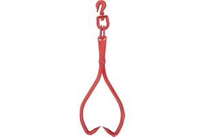 Skidding Tongs – 32-inch Log Grabber with Ring for Connecting with Chain – Logging Tools for Forestry, Timber, and Firewood by Earth Worth (Red)