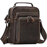 Genuine Leather Small Messenger Bag for Men Vintage Shoulder Crossbody Bags for Work Business Travel