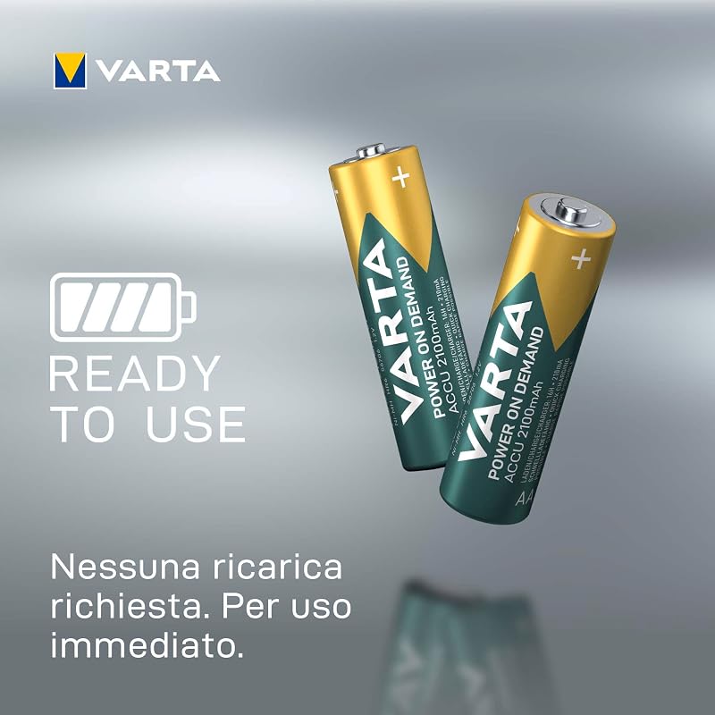 Batterie ricaricabili AAA Rechargeable Ready2Use precaricata Micro Ni-Mh (pacco da 4, 1000mAh), ricaricabile senza effetto Memory - pronta all'uso