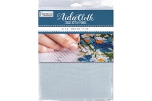 Essentials By Leisure Arts Aida Cloth, 14 Count, Barely Blue Cross Stitch Fabric, Embroidery Fabric, Cross Stitch Supplies for Crafting, Stitching, and Sewing Projects 30X36