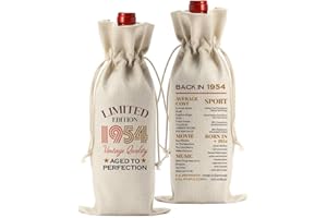 FBCCZEY Funny 70th Birthday Gifts for Women Men Wine Bag, Birthday Gifts for 70 Year Old Woman Her Him Grandma Grandparents, Happy Anniversary 70th Birthday Party Supplies Decorations Wine Bags