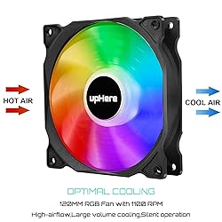 upHere RGB LED 120mm Case Fan,Quiet Edition High