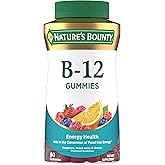 Nature's Bounty Vitamin B12 Gummies, Dietary Supplement, Supports Energy Metabolism and Nervous System Health, Mixed Berry Flavor, 500mcg, 90 Gummies