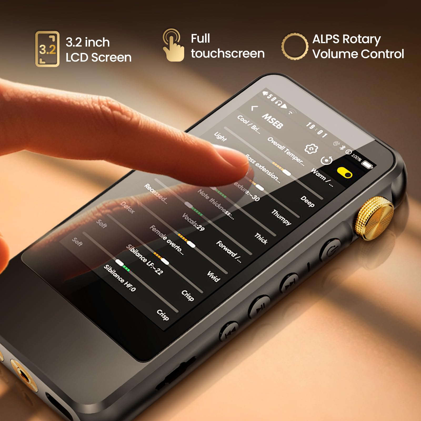 H20 Pro Hi-Res MP3 Player with Bluetooth, Dual DAC, 3.2