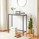HOOBRO Slim Console Table Hallway Metal Frame Greige Black 75x24x75 cm view 5