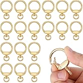 20 PCS Round Spring Snap Hooks Swivel Ring, O Ring Clip Swivel Clasp Hooks Gold Key Rings Round Carabiner Purse Clips, DIY Eyelet Spring O Rings Buckles Clips Ring-Clip for Bags Purses Keychain