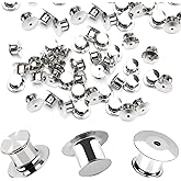 DECYOOL 30 Pieces Metal Pin Backs Locking Pin Keepers Locking Clasp | Nickel Plated Copper,convenient to carry, and blend seamlessly behind any pin,No Tools Required Spring Loaded Lock