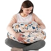 BATTOP Nursing Pillow for Breastfeeding with Removable Cover, Feeding Pillow for More Support for Mom, Adjustable Waist Strap Breastfeeding Pillow, Bottle-Feeding