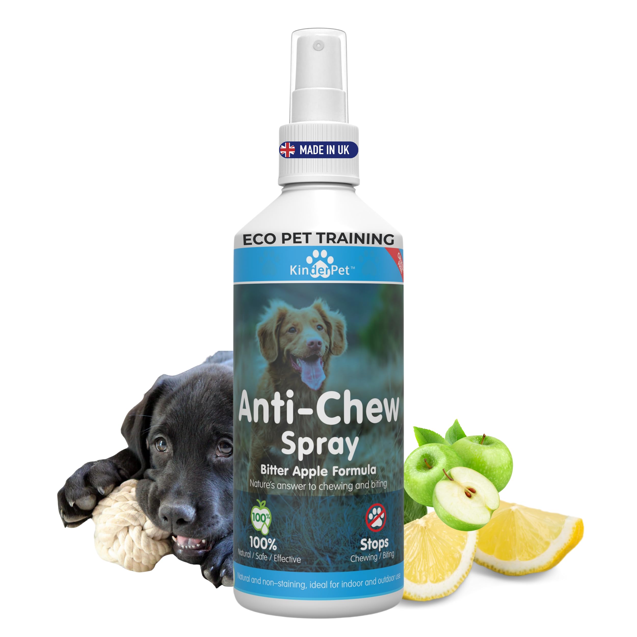 KinderPet® Eco Anti Chew Spray Bitter Apple Dogs Chewing Barking Deterrent Alcohol Free Anti Chew Repellent Pet Puppies Dogs 250ml