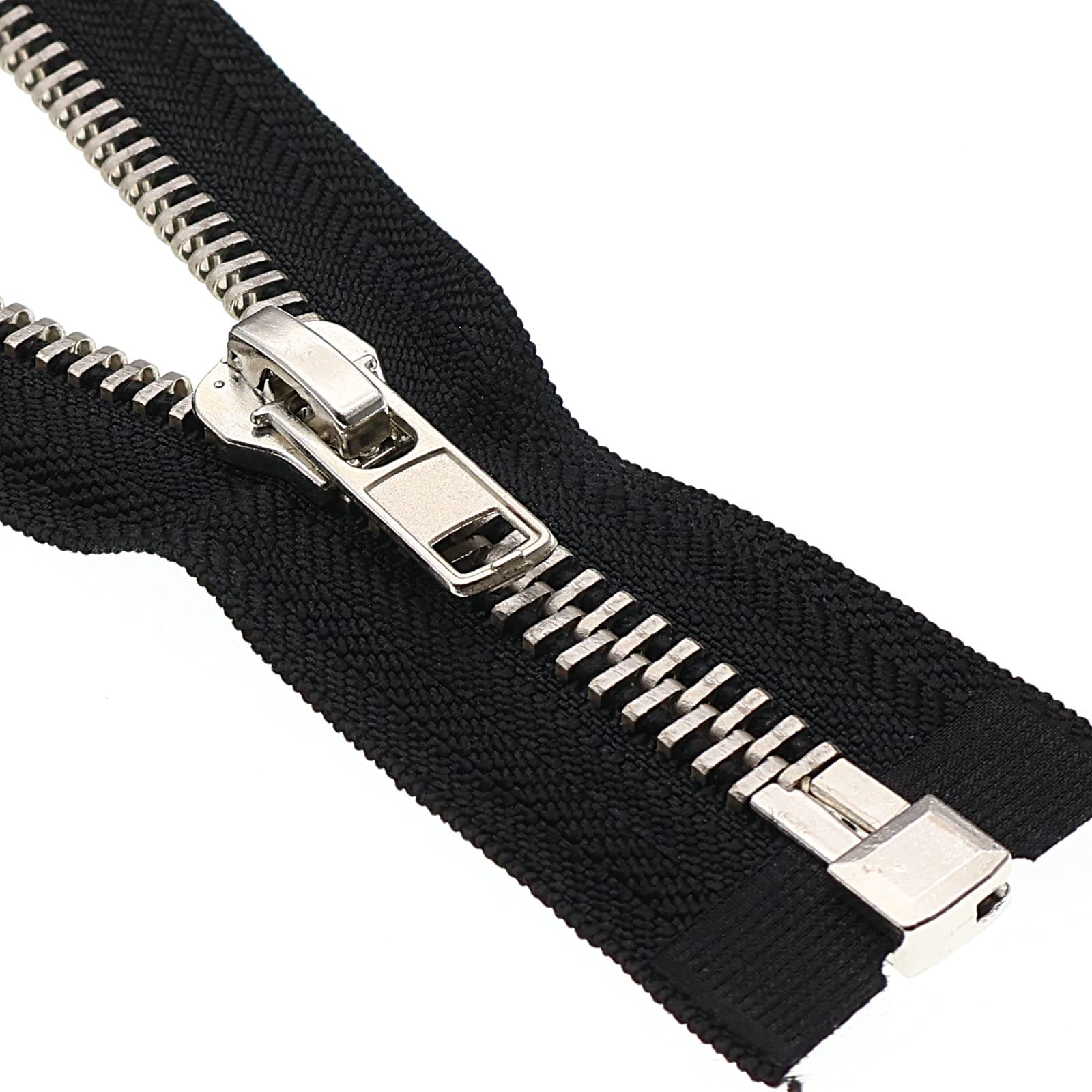 Leekayer #10 22 Inch Zippers for Jackets Sewing Coats Crafts Silver Separating Jacket Zipper 60cm Metal Zipper Heavy Duty (22" Silver)