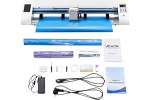 VEVOR Cutting Machine, Automatic Edge Detection Vinyl Cutter Machine with Two Types of Blades, Design Software and Materials,